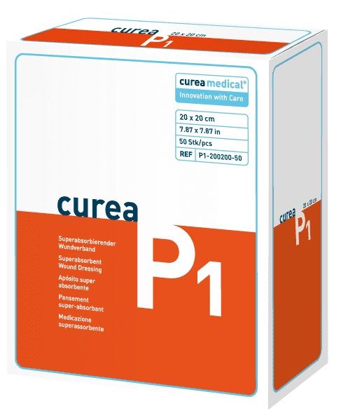 CUREA P1 superabsorb.Wundauflage 20x20 cm